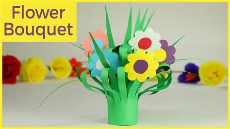 Kids Crafts - Paper Flower Bouquet, Easy Step By Step Tutorial - Crafts Road