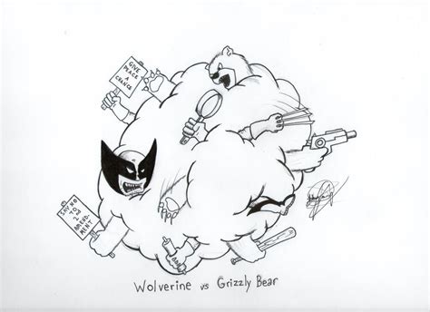 Wolverine Vs Grizzly Bear INKED by johnnyism on DeviantArt