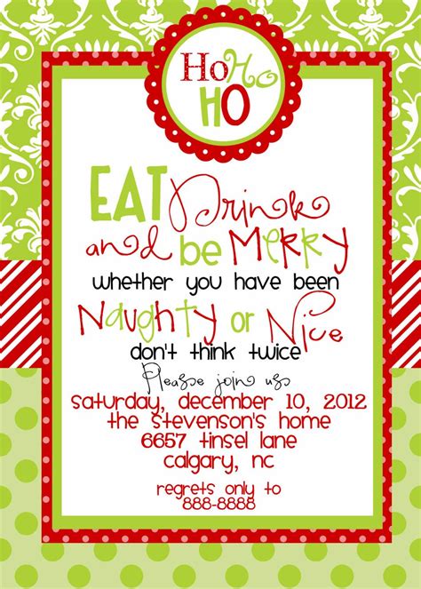 Printable Christmas Lunch Invitations Free | Funny christmas party ...