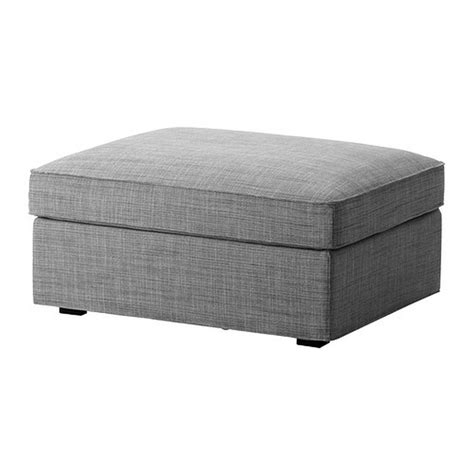 IKEA KIVIK Footstool SLIPCOVER Ottoman Cover ISUNDA GRAY Grey Linen Blend Bezug Housse