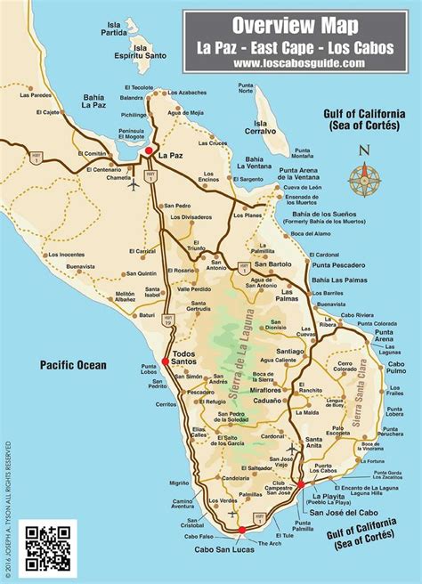 Overview Map of Southern Baja | Los cabos mexico, Cabo san lucas, Playa ...