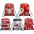 Amazon.com: Christmas Gift Bags Drawstring Bags 5 Pack, Santa Sack Backpack for Party Favors ...