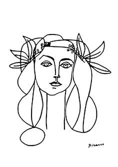 Picasso François sketch, woman drawing, Art and collectibles, Line illustration, Minimalist ...