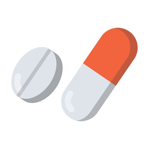 Simple flat pill and capsule design. Medicine tablet pill and capsule drugs, different ...