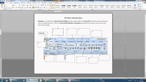 PowerPoint Home Tab Labeling Sheet - YouTube