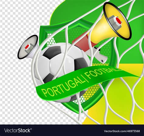 Soccer ball on the background of the flag Vector Image