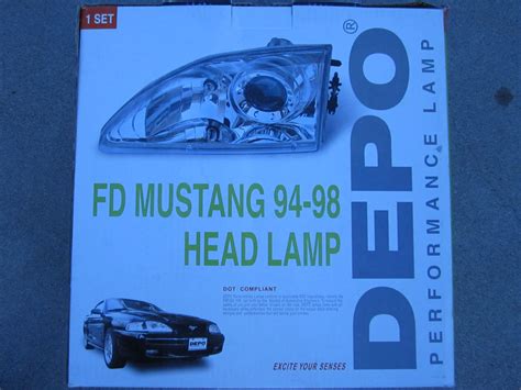 94-98 Mustang Depo Black Projector Headlights and Corners