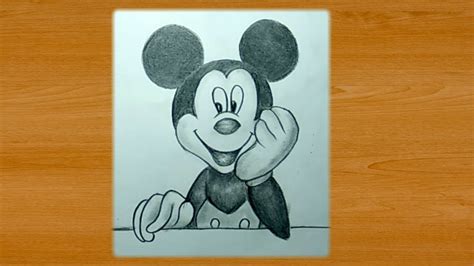 Pencil Sketch Art | Drawing Mickey Mouse Cartoon Character - YouTube