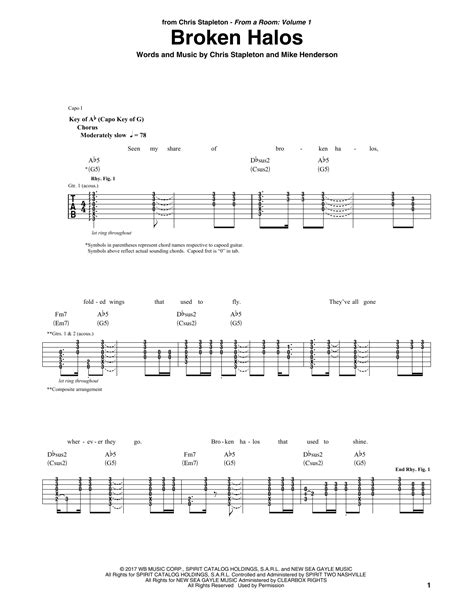 Broken Halos by Chris Stapleton - Guitar Rhythm Tab - Guitar Instructor