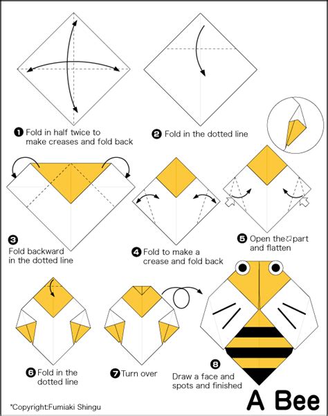 Bee - Easy Origami instructions For Kids