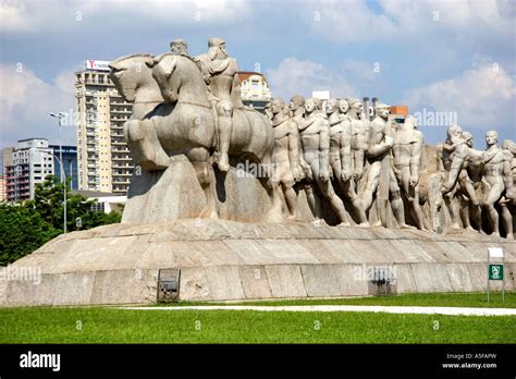 Monumento Bandeiras a monument to pioneers in Sao Paulo Brazil Stock ...