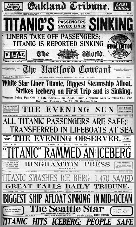 Titanic Disaster Newspaper Archive