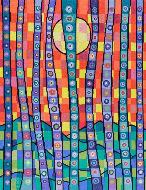 "Sunrise on the Washpool" Bronwyn Bancroft 2014. Size: 105 x 127 cm. Materials: wool, cotton ...