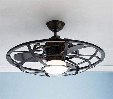 Industrial Cage Ceiling Light Fixture Home Decor | Ceiling fan with light, Ceiling fan bedroom ...