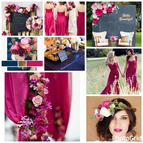 Raspberry, Navy Blue, and Gold Wedding Color Scheme | Raspberry wedding color, Magenta wedding ...