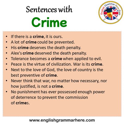 Sentences with Crime, Crime in a Sentence in English, Sentences For ...