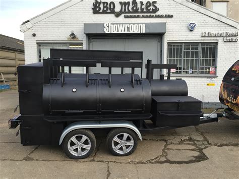 "BMD-3" Reverse Flow Dual Chamber BBQ Trailer(XXXL) - BBQ Mates