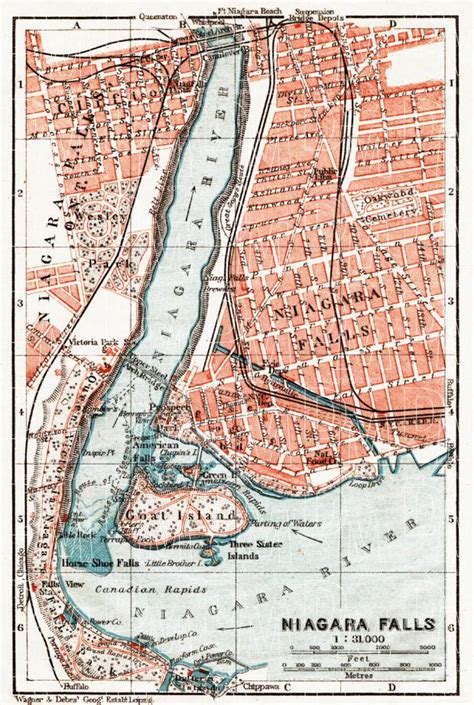 Old map of Niagara Falls in 1909. Buy vintage map replica poster print ...