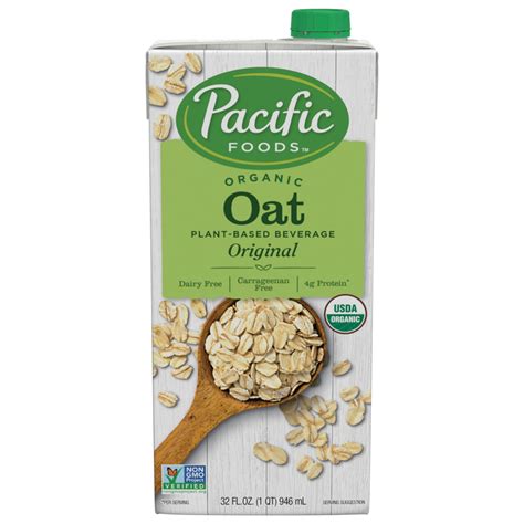 Pacific Foods Organic Oat Milk, Original, Plant-Based Shelf Stable Milk, 32 Ounce Resealable ...