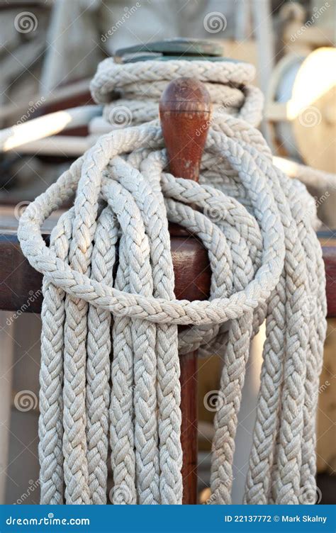 Sailing rope stock photo. Image of focus, post, wood - 22137772