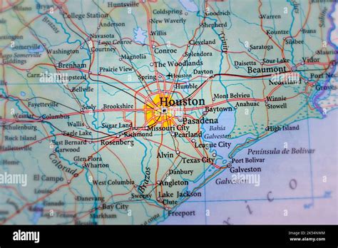 Houston marked on the map Stock Photo - Alamy