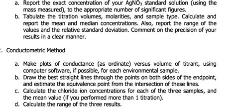 OneClass: a. Report the exact concentration of your AgNO3 standard ...