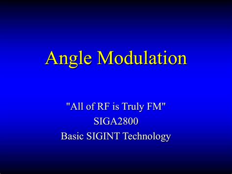 Angle Modulation