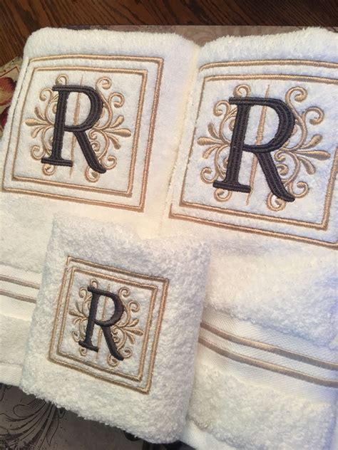 Monogrammed Luxury Bath Towel Set, Hand Towels, Wedding Gift, Bridal Shower, Housewarming Gift ...