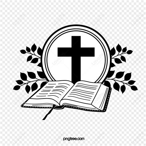 Black Cross And Spread Bible,symbol,graphic,monochrome PNG Transparent ...