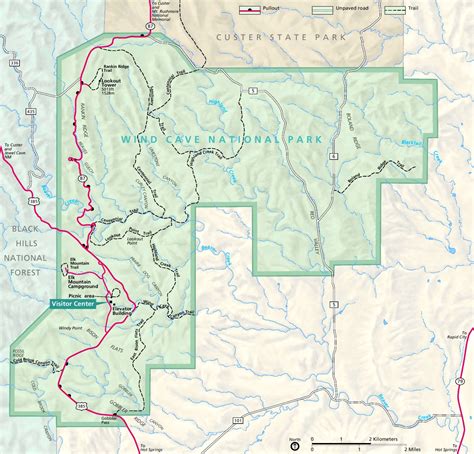 Wind Cave National Park tourist map - Ontheworldmap.com