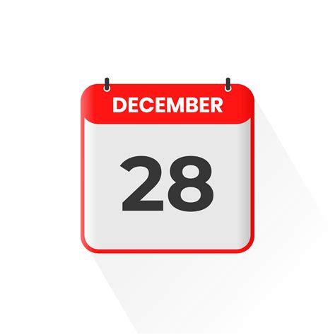 28th December calendar icon. December 28 calendar Date Month icon ...