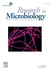 Subscribe to Research in Microbiology - 0923-2508