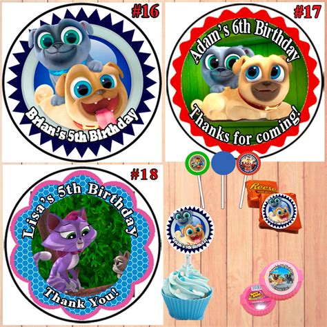 Puppy Dog Pals Birthday Round Stickers Printed 1 Sheet Cup Cake Topper – Virginia Design Shop