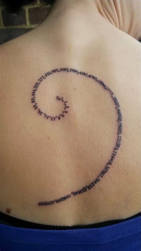 Brand new first tattoo of the Golden Ratio spiral writ large in the ...