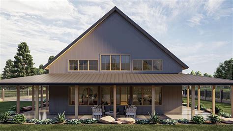 Plan 623113DJ: 1-Story Barndominium House Plan with Massive Wrap Around ...