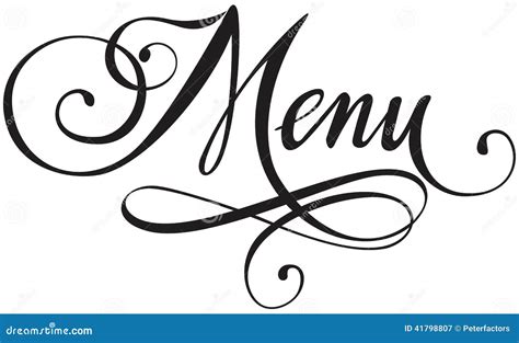 Menu stock vector. Illustration of white, scroll, calligraphy - 41798807