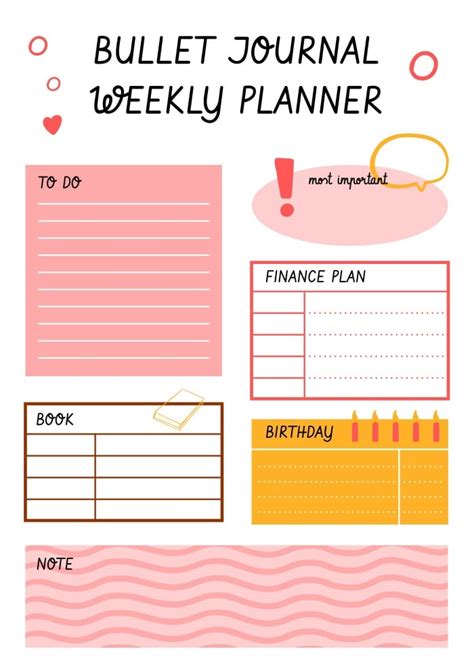 Free Creative Abstract Bullet Journal General Planner template to design