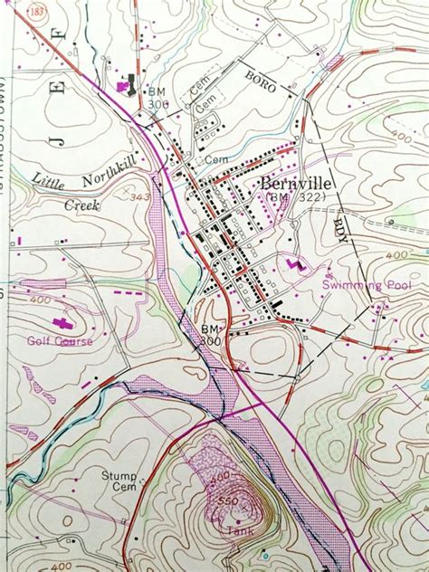 Antique Bernville, Pennsylvania 1992 US Geological Survey Topographic Map – Berks County, Upper ...