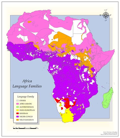 Language families of Africa. | Map, Africa map, Language map