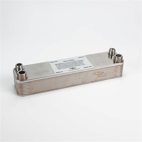 20 Plate Wort Chiller - 12.4" x 2.9" - Shinehone