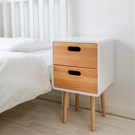 children's solid wood bedside table with white finish by snug ...