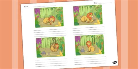 The Lion and the Mouse Storyboard Template (teacher made)