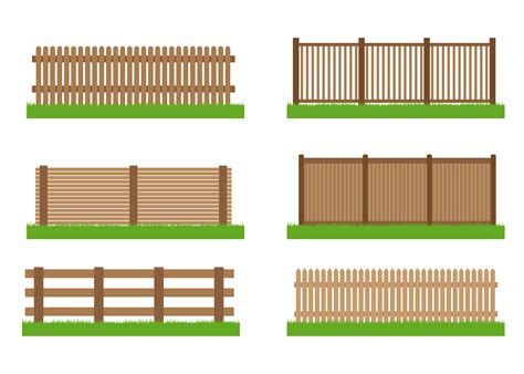 Collection of wooden fence vector set elements for design isolated on white background 656420 ...