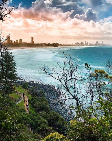 Beautiful from all angles. Burleigh Heads Beach looking north to ...