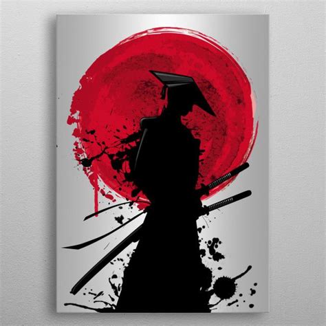 'samurai' Metal Poster - Ridwanart | Displate in 2020 | Samurai drawing ...