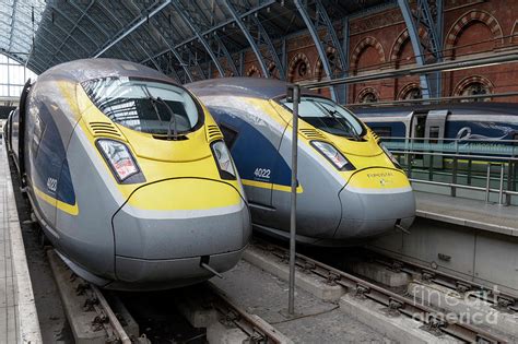 Eurostar High speed trains at London St. Pancras Station Photograph by Richard Wareham - Fine ...