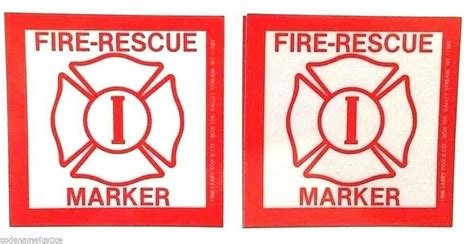 FIRE RESCUE WINDOW MARKERS - TWO INVALID - HANDICAPPED DECALS -- A PAIR ...