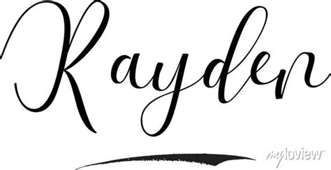 Rayden -male name cursive calligraphy on white background posters for ...