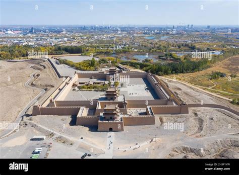 Aerial view of jiayu pass in jiayuguan city Stock Photo - Alamy