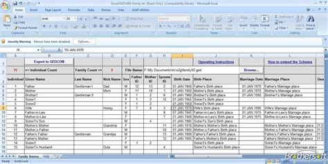 10 Generation Family Tree Template Excel Interesting Download Free Excel2ged Excel2ge… | Family ...